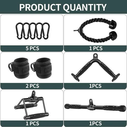 Miniatura 2 de Solid Cable Machine Attachment, Cable Attachments for Gym, Gym Cable Attachments, Cable Machine Attachments Set
