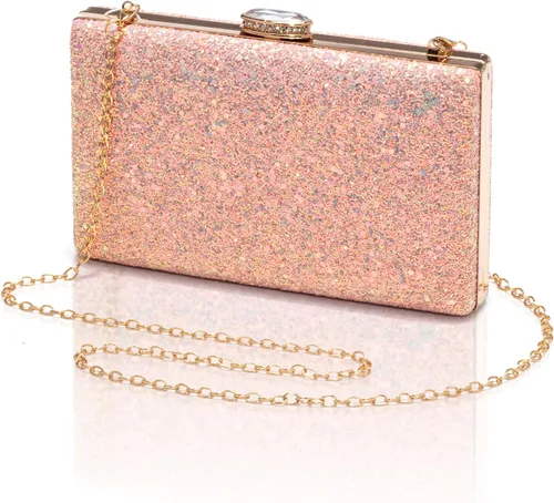 Miniatura 14 de CARIEDO Bolso de Mano Tipo Clutch con Lentejuelas para Mujer, Elegante Bolso de Noche con Purpurina Brillante, Cartera de Noche Llamativa