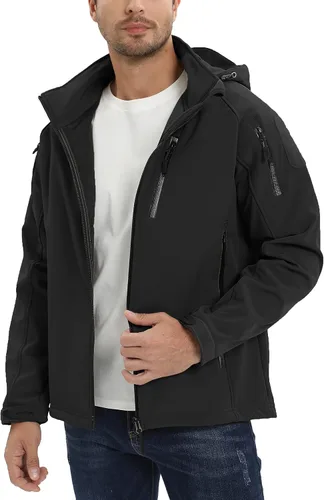 Miniatura 4 de TACVASEN Special Ops - Chaqueta táctica para hombre, resistente al agua, softshell y desmontable, con capucha