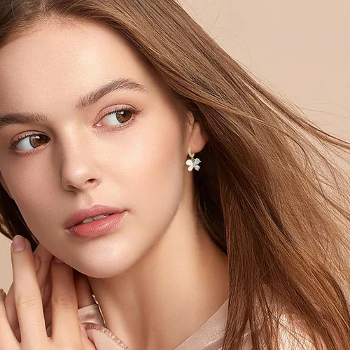 Miniatura 5 de Butterfly Hoop Earrings, Cat's Eye Gemstone Huggie Earrings for Teen Girls, 14k Gold Plated Dangle Earrings for Women