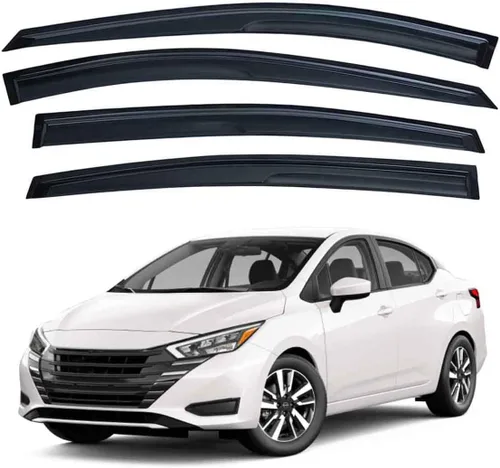 Lightronic Visor de ventana para ventilación exterior extra duradero de montaje exterior, se ajusta a 2020-2025 Nissan Versa Sedan (S/SR/SV),