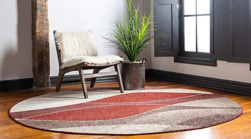 Miniatura 4 de Unique Loom Colección Otoño Alfombra de Área - Plantation (3' 3" Redonda, Multicolor/Beige)