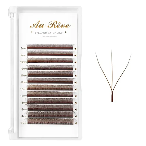 Miniatura 37 de Extensiones de pestañas YY, extensiones de pestañas Y, rizo D, 0.003 in, 0.472 in, bandeja mixta en forma de Y, volumen 4D, pestañas postizas de uso