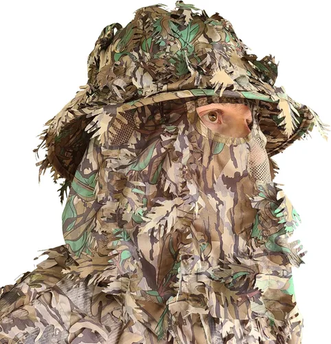 Miniatura 19 de QuikCamo Realtree & Mossy Oak 3D Leafy Camo - Sombrero de cubo para hombres, ciervos, patos y pavos (totalmente ajustable OSFM)