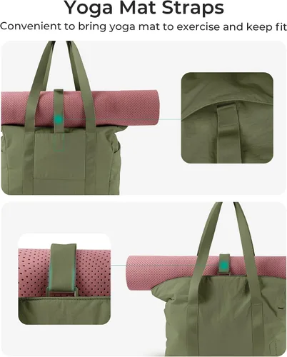 Miniatura 79 de BAGSMART Bolsa de mano para mujer con cremallera, bolsa de gimnasio con compartimentos, bolsa de trabajo para enfermera, baile, bolsa de yoga