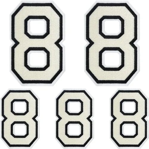 Miniatura 93 de Parches de números para planchar, 5 piezas de parches de números bordados completos para ropa, vestido, sombrero, jeans, accesorios de bricolaje