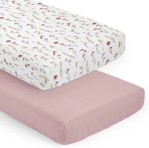 Miniatura 8 de Sweet Jojo Designs Sábanas bajeras para cuna (jardín bohemio rosa floral) para niñas, guardería infantil, habitación de niños pequeños