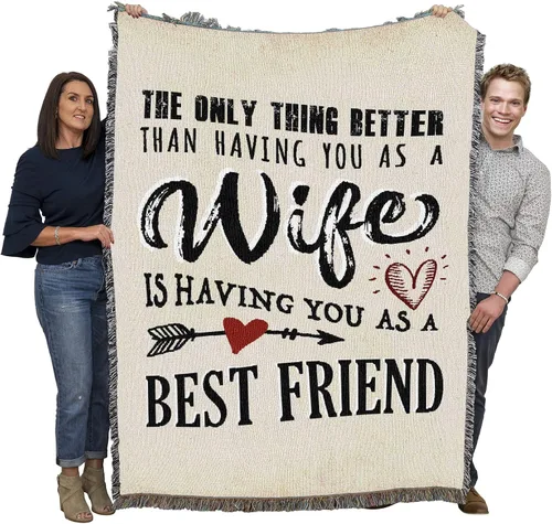 Miniatura 13 de Pure Country Weavers Manta The Only Thing Better Wife Children Mother – Tapiz de regalo tejido de algodón – Fabricado en los Estados Unidos