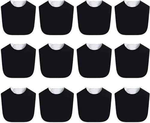 Miniatura 23 de Paquete de 8 baberos unisex ajustables con broches de presión, ultra suaves, absorbentes, babeo, dentición para niños y niñas Blanco