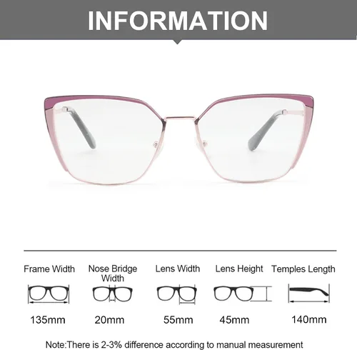 Miniatura 4 de Oversized Metal Frame Reading Glasses for Women,Fashion Cat Eye Ladies Readers