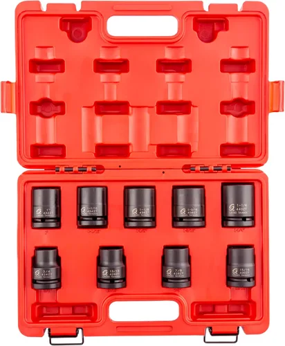 Miniatura 2 de SUNEX TOOLS 4687 Juego de llaves de impacto SAE de 12 puntos con accionamiento de 3/4 pulgadas, 9 piezas