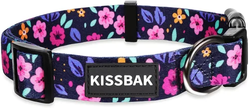 Miniatura 8 de Collar de perro para perros pequeños, diseño especial lindo collar de perrita, suave, ajustable, elegante y floral para cachorro (S, Flor de Loto)