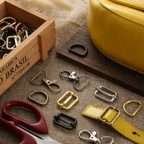 Miniatura 7 de 56 piezas de anillos D para herrajes de bolso, herrajes para bolso para confección de bolsos, hebillas para manualidades (color mixto, 25 mm)