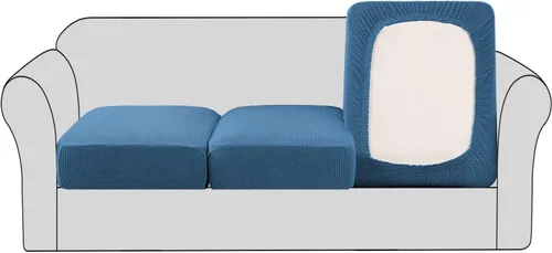 Miniatura 52 de H.VERSAILTEX - Fundas elásticas para cojín de sofá individual, fundas de asiento para silla de sofá, protector de cojín con tejido jacquard de sarga