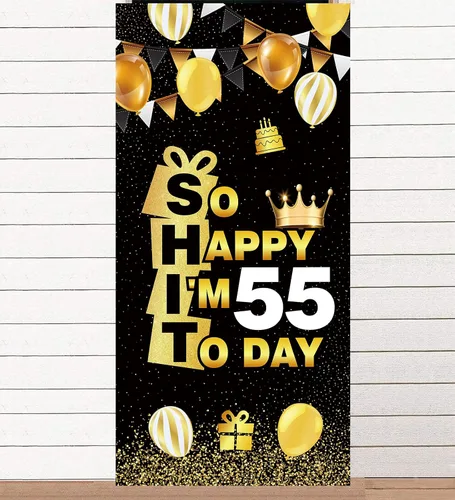 Miniatura 7 de So Happy I'M 13 Today - Pancarta de fondo de oro negro con corona de hallo decimotercera alegría a 13 años de edad, decoración temática para hombre