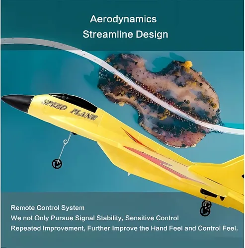 Miniatura 7 de Avión inalámbrico de juguete con control remoto - 2023 Nuevo avión RC Su-35 de 2.4 GHz con luces, avión de combate RC de espuma para adultos al aire