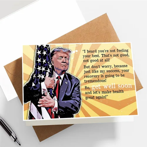 Divertida tarjeta de regalo con texto en inglés "Get Well Soon", tarjetas de aliento para él o ella, regalos de "Get Well Soon" (tarjeta de 5 x 7