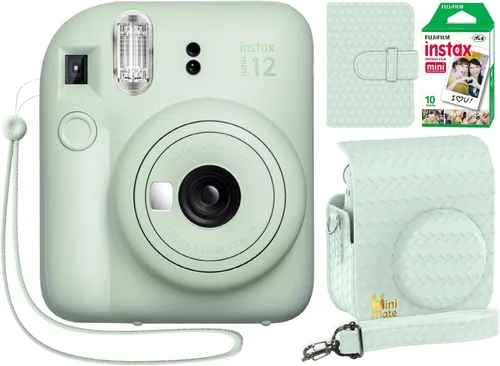Miniatura 11 de Fujifilm Cámara instantánea Instax Mini 12 color rosa flor + estuche personalizado Minimate + película fotográfica Fuji Instax 10 hojas y álbum