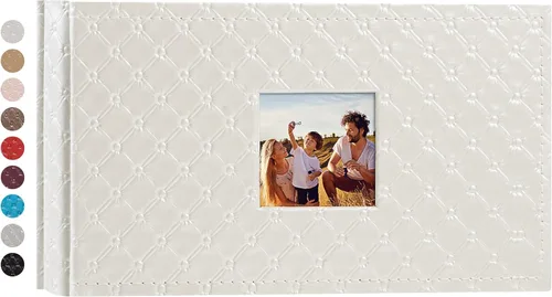 Miniatura 13 de Mublalbum Álbum de Fotos Pequeño 4x6 300 Fotos Cubierta de Cuero Libro de Fotos con Bolsillos Horizontales para Bebé Boda Aniversario y Familia Azul