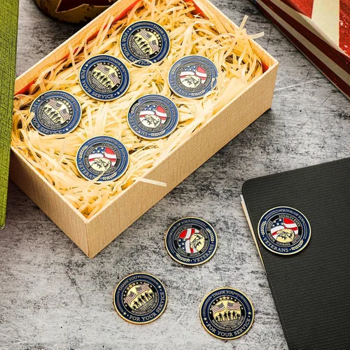 Miniatura 4 de 10 monedas militares de desafío de agradecimiento por tu servicio, desafío de apreciación militar, monedas coleccionables individuales para regalos