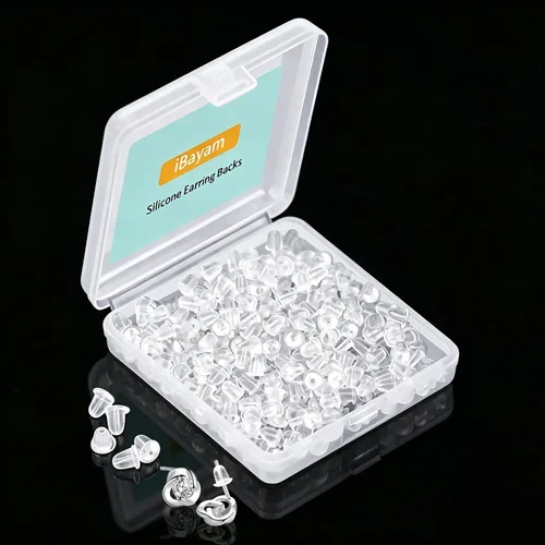 Parte trasera de silicona para aretes, almohadillas de seguridad suaves y transparentes para las orejas, topes de embrague, repuesto para anzuelos,