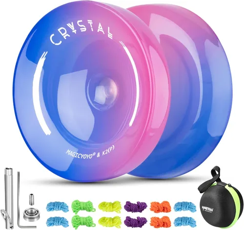 Miniatura 14 de MAGICYOYO Yoyo K2 Responsive para niños de 8 a 12 años, yoyo profesional para principiantes, yoyo de plástico de doble función con 12 cuerdas
