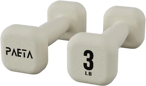 Miniatura 11 de PAETA Mancuerna de neopreno, pesas de mano con agarre curvado para mujer, antideslizantes, antirollo, mancuernas cuadradas para entrenamiento