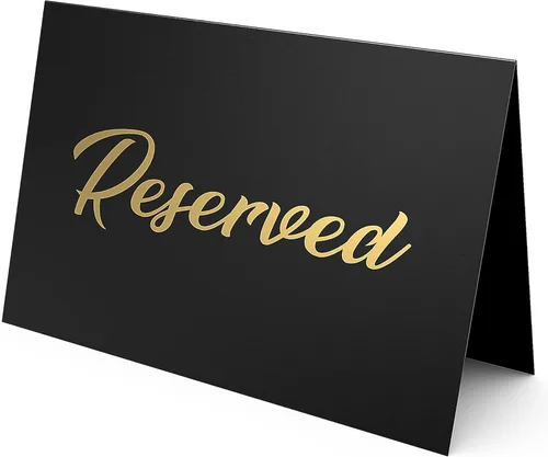 Paquete de 10 letreros de mesa reservados negros para boda, cartulina de 3 x 4, letreros reservados para bodas, restaurantes, letreros reservados de