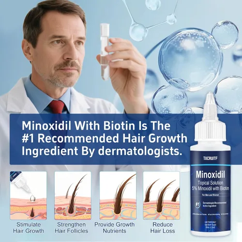 Miniatura 8 de Paquete de 6 minoxidil al 5% con biotina, tratamiento para el crecimiento del cabello, minoxidil para el crecimiento del cabello y la barba