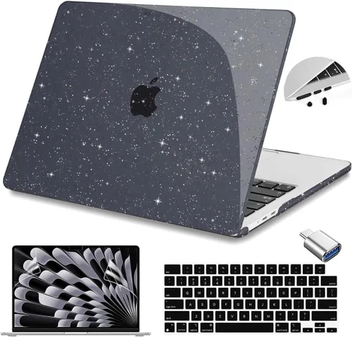 Miniatura 11 de Teryeefi Funda compatible con M3 MacBook Air de 15 pulgadas 2023 2024 versión A3114/A2941, carcasa rígida de plástico con cubierta de teclado