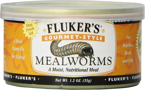 Fluker's Gusanos Gourmet enlatados, alimento para reptiles, peces, aves y animales pequeños, 1.23 oz