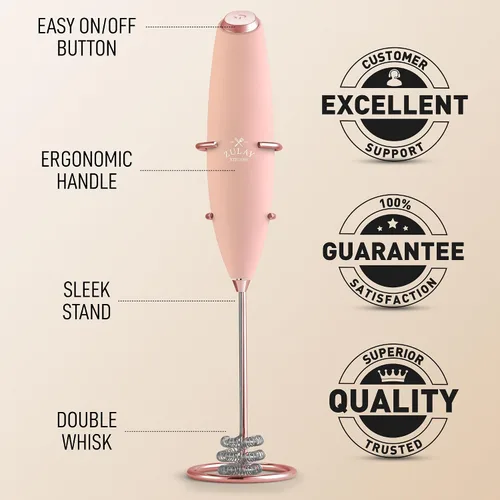 Miniatura 52 de Zulay Milk Boss Espumador de leche potente manual, hace espuma para latte, batidor para mezclar bebidas, café, miniespumador para capuchino, frappé