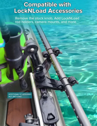 Miniatura 5 de Soporte de paleta de kayak, accesorios de kayak para pesca, accesorios de montaje en pista de kayak de doble cabeza, soporte de paleta compensada
