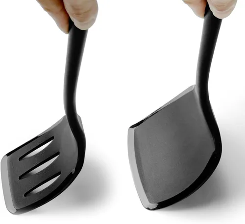 Miniatura 4 de Espátula volteadora de silicona para panqueques con mango alargado y diseño sin costuras, espátulas de cocina resistentes al calor para utensilios