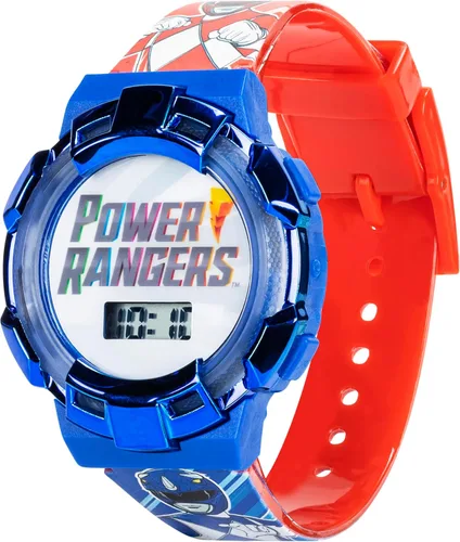 Miniatura 10 de Power Rangers - Reloj para niños, bisel iluminado con luces giratorias, pantalla LCD, fácil de leer, correa de plástico ajustable, perfecto