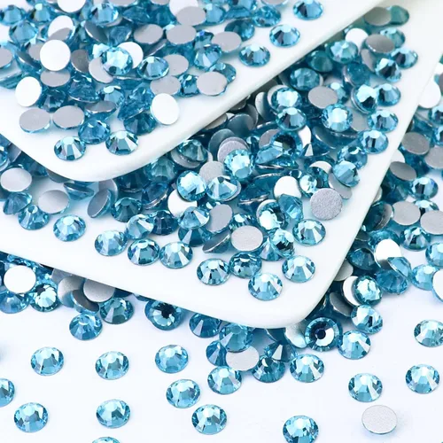 Miniatura 35 de 1440 piezas de diamantes de imitación SS20 de cristal de vidrio con parte posterior plana, gemas de cristal redondas de parte posterior plana