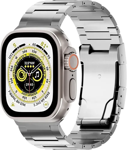 Miniatura 8 de LDFAS Correa de reloj compatible con Apple Watch Ultra 3/2 de 1.929 in, serie 11 de 1.811 in, correa de reloj de metal de titanio con cierre