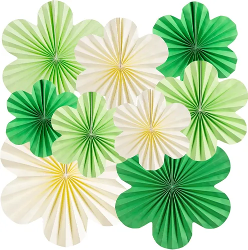 Miniatura 16 de SUNBEAUTY Abanicos de papel dorados y negros para fondo de fiesta de té, boda, primavera, cumpleaños, aula, baby shower, Halloween, decoración