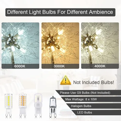 Miniatura 4 de Lámpara de pie de cristal de 69 pulgadas, lámpara de pie moderna con cristal K9, lámpara de pie LED con interruptor de pie de encendido/apagado