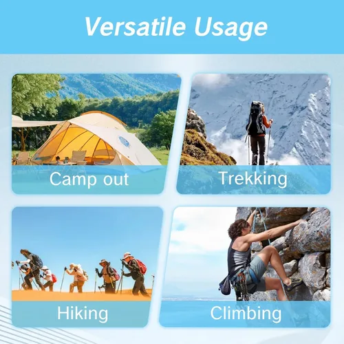 Miniatura 7 de NIIIYTYB Mochila con soporte para bastón de trekking ajustable, cordón elástico para carcaj, correas elásticas para mochileros, escalada