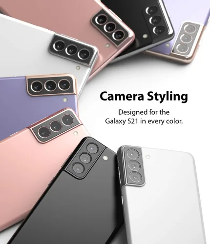 Miniatura 2 de Ringke Estilo de cámara compatible con Samsung Galaxy S21 Protector de lente de cámara - Negro
