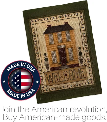 Miniatura 5 de Bandera de bienvenida para el jardín de la casa amarilla – Country Living Primitive Farm Western Barn American Rustic Cowboy Rural Ranch – Cartel