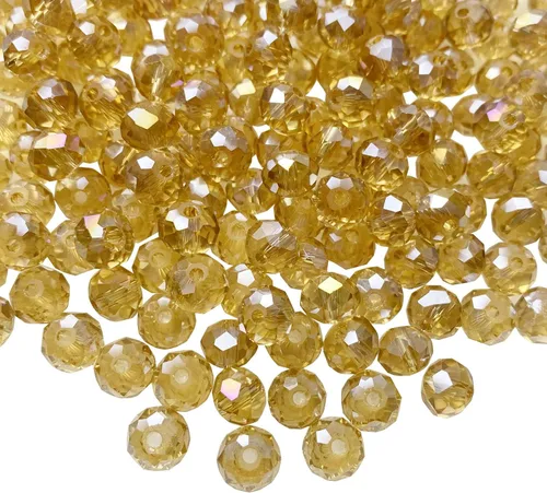 Miniatura 8 de Jmassyang Briolette Rondelle - Cuentas de cristal facetadas de 0.315 in para hacer joyas, pulseras, collares, aretes (negro, 250 unidades)