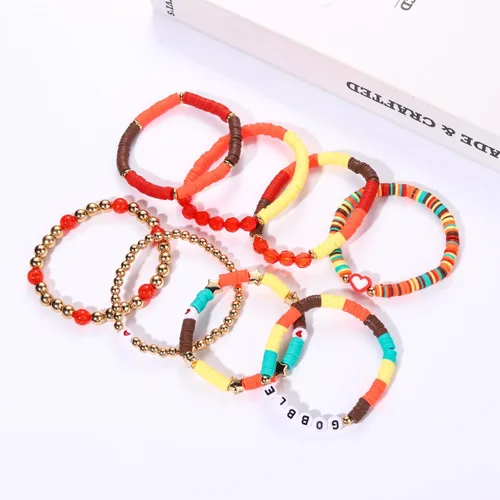 Miniatura 121 de Surfer Heishi - Pulseras apilables para mujer, apilables, de vinilo arcoíris, disco de arcilla, pulseras elásticas para la amistad, joyería bohemia