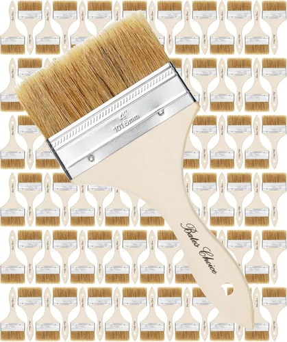 Miniatura 27 de Bates - Pinceles de pintura de cerdas naturales de 1 pulgada, juego de 16 unidades para pintura de astillas, tinte de madera y uso general