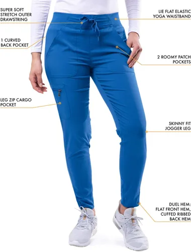 Miniatura 4 de Adar Pro - Conjunto de ropa quirúrgica que facilita el movimiento para mujer, blusa quirúrgica con cuello en V en corazón y pantalón quirúrgico