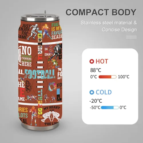Miniatura 4 de Taza de viaje de fútbol con tapa, regalos para amantes del fútbol, vaso de acero inoxidable al vacío, taza de café, regalos para mujeres y hombres