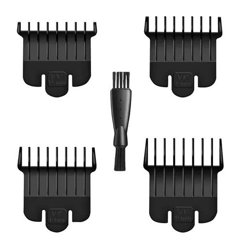 Paquete de 4 protectores para cortapelos Andis T Outliner, protectores guía de 1/16", 1/8", 1/4", 3/8", juego de peines de acoplamiento a presión