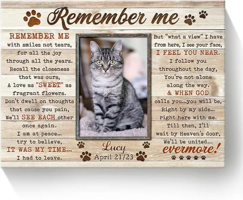 Regalo conmemorativo para gatos, marco de fotos conmemorativo personalizado para mascotas, recuerdo de pérdida de mascotas, regalo de condolencias