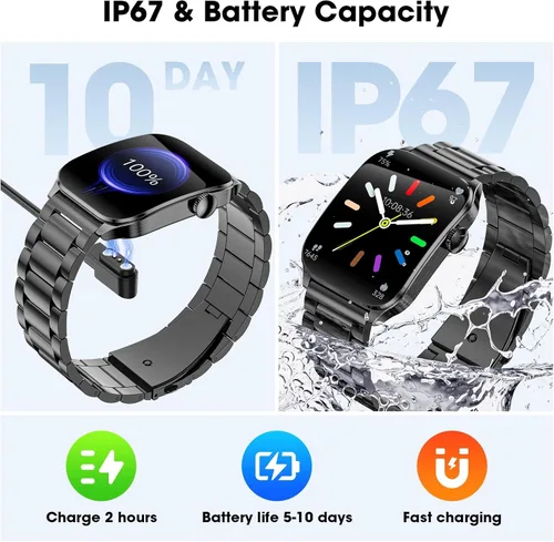 Miniatura 8 de Curve - Reloj inteligente militar para hombre (respuesta/hacer llamadas), reloj inteligente AMOLED de 1.93 pulgadas con monitor de frecuencia